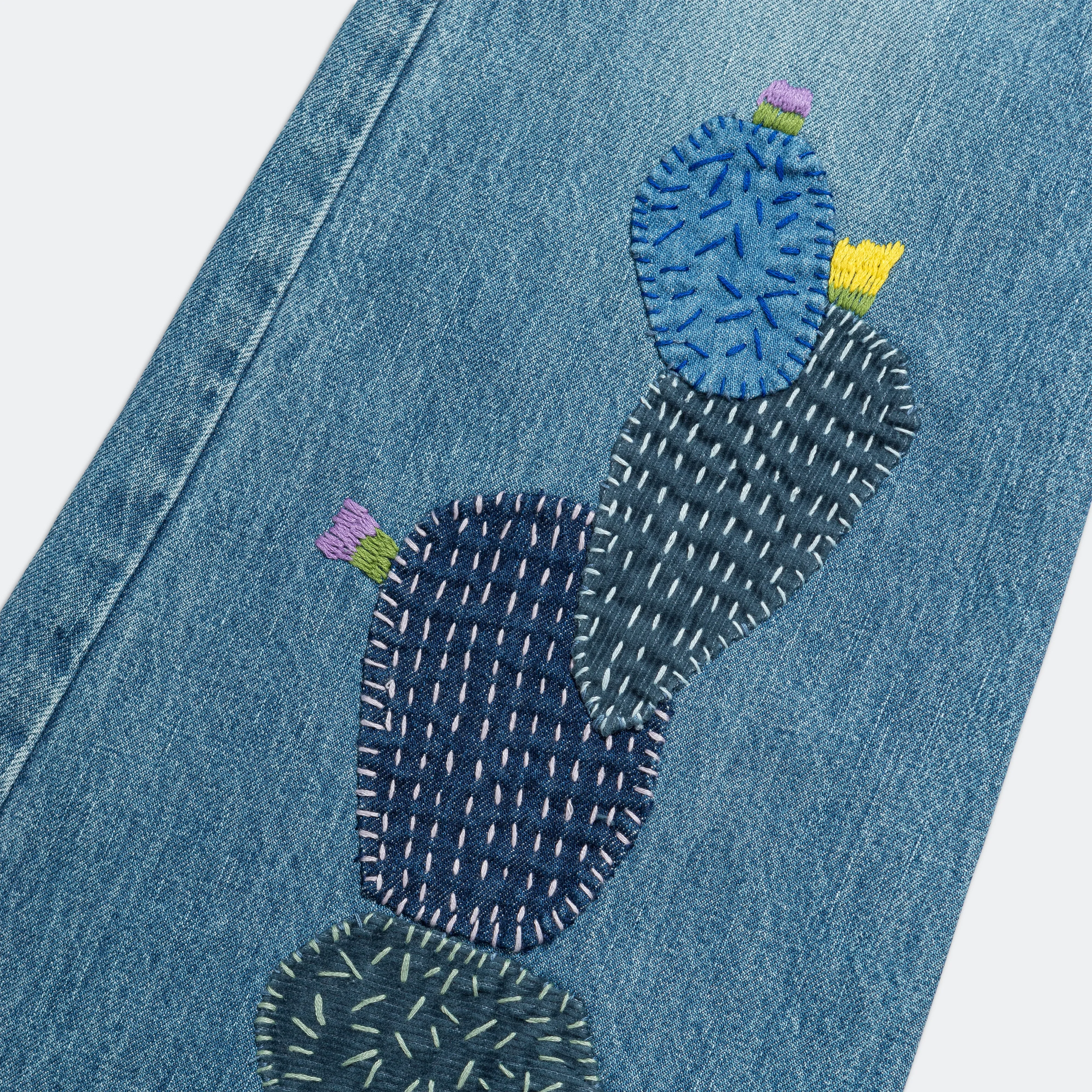 14oz Denim BUSH Flare Pants (CACTUS Embroidery) - Pro