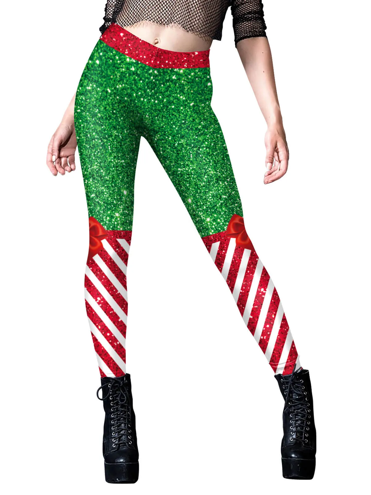 1960s Sparkled Print Christmas Leggings