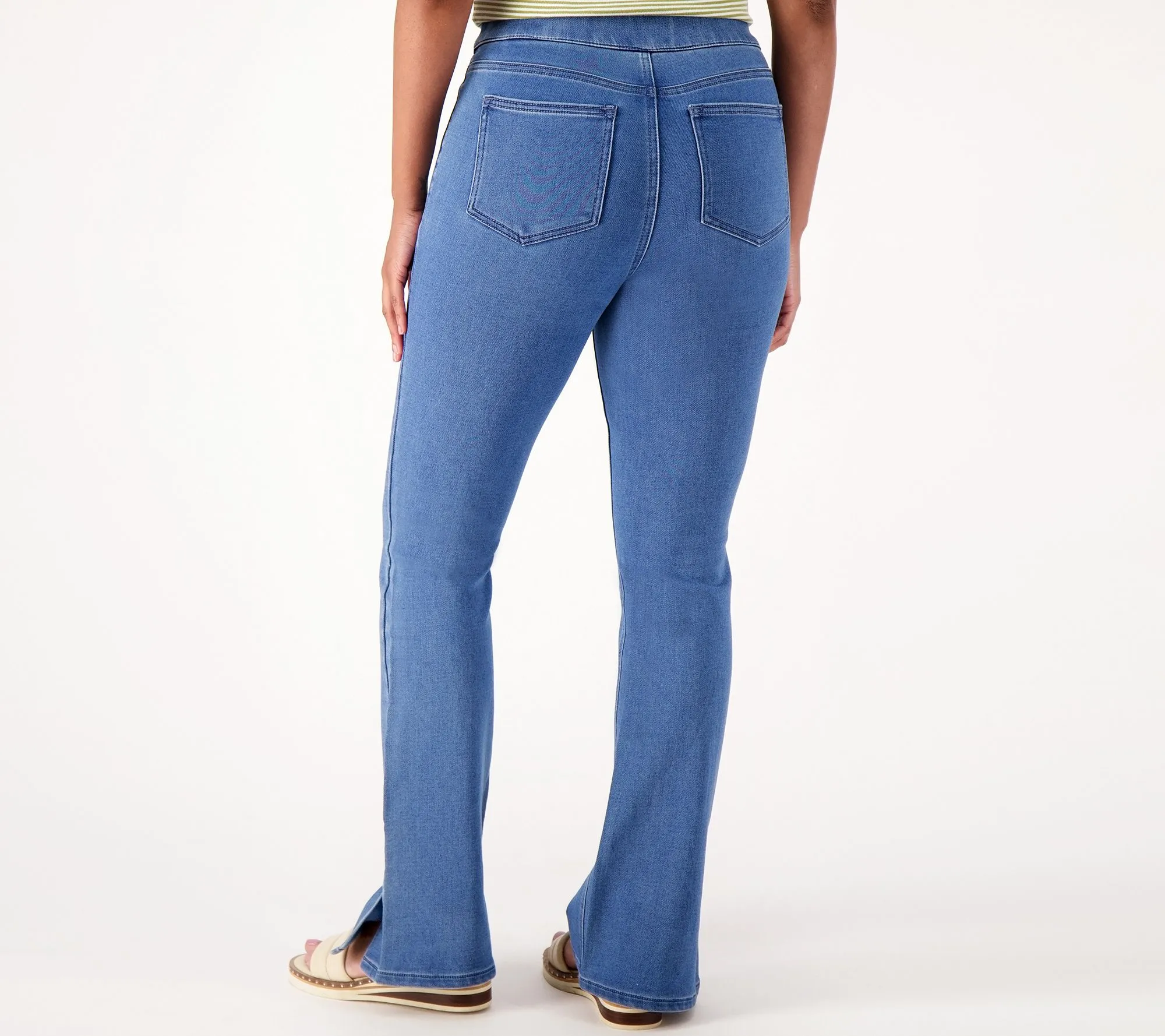 "As Is" Isaac Mizrahi Live! Divine Denim Tall Pull On Bootcut Jean