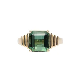 5.55ct Tourmaline on Wide Ribbed Design 14K Gold Engagement Ring R6477