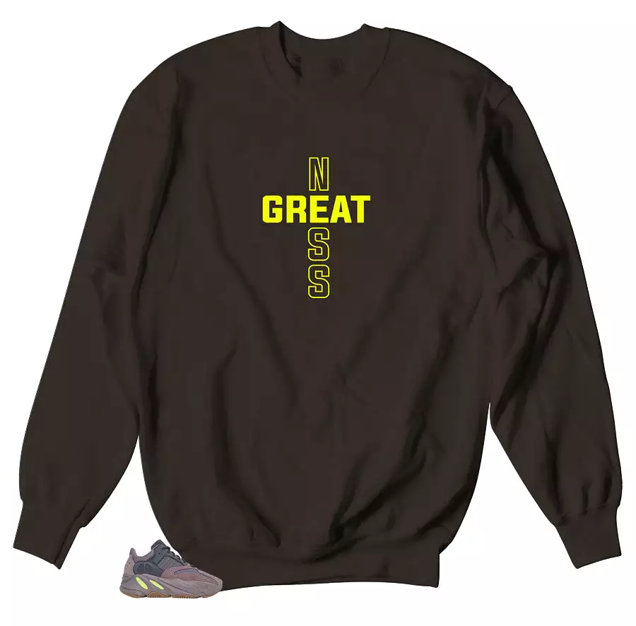 700 Mauve Sweater - Greatness Cross - Dark Brown