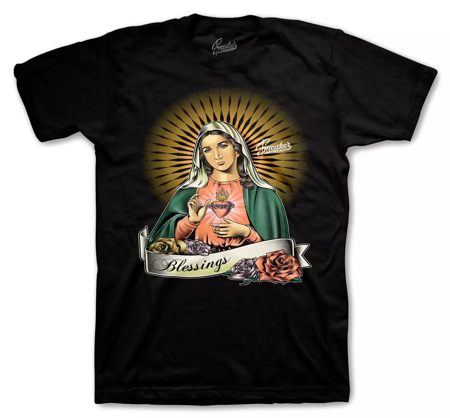 700 Wash Orange Shirt - Virgin Mary - Black