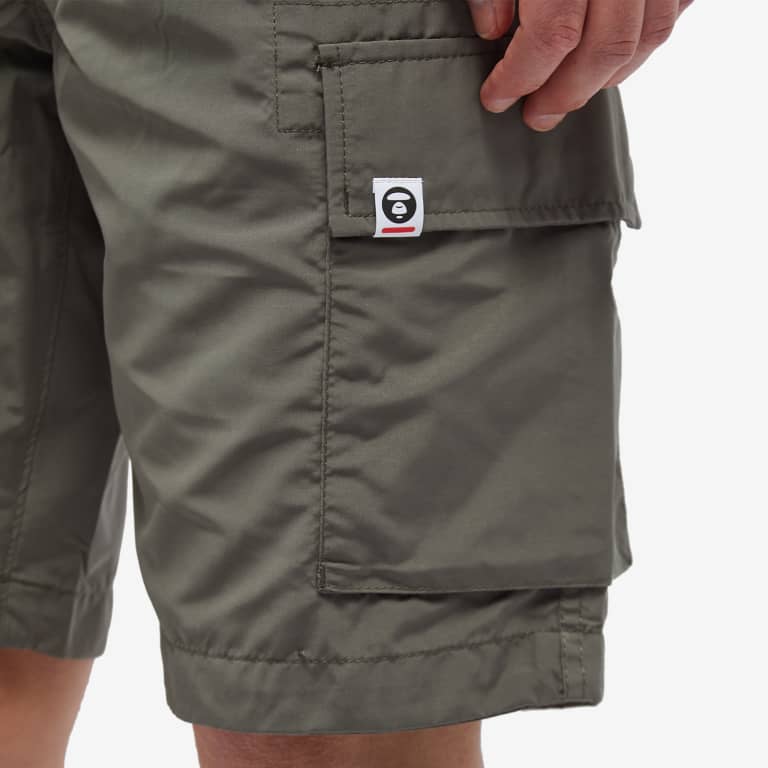 AAPE By Bathing Ape Badge Cargo Shorts Khaki [6949]