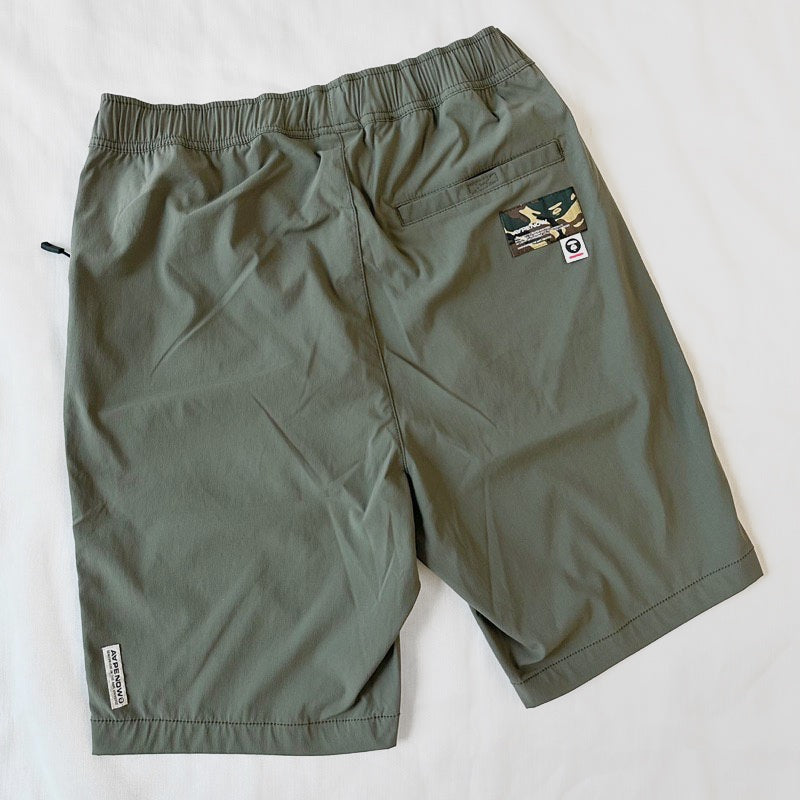 AAPE By Bathing Ape Now Badge Nylon Shorts Khaki [6947]