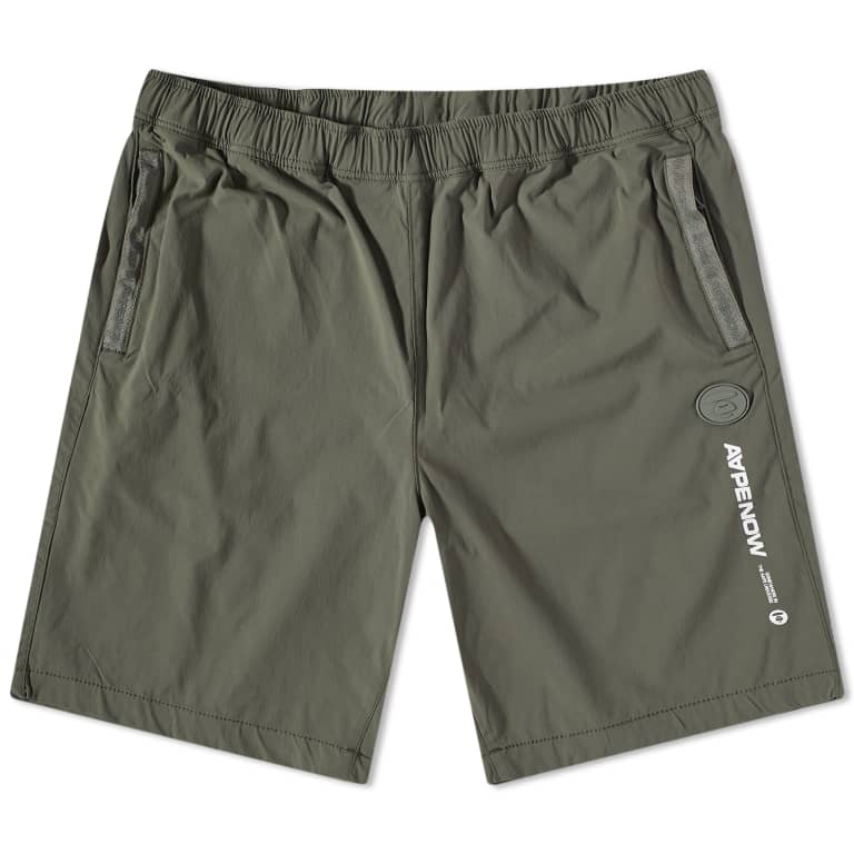 AAPE By Bathing Ape Now Badge Nylon Shorts Khaki [6947]