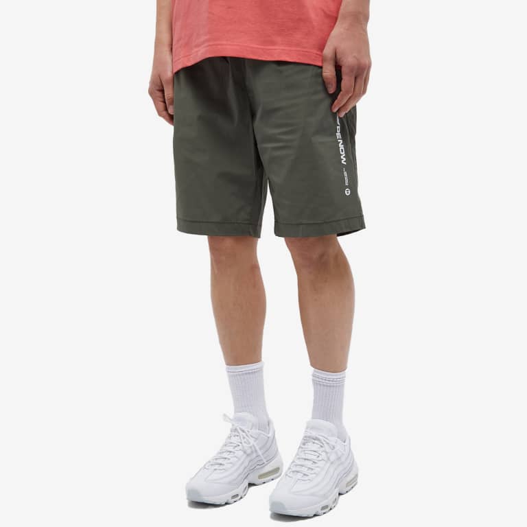 AAPE By Bathing Ape Now Badge Nylon Shorts Khaki [6947]