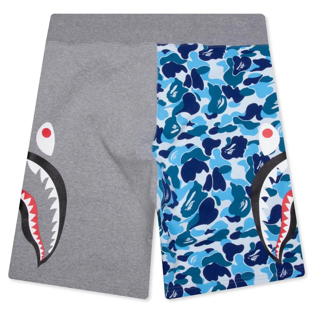 Abc Camo Side Shark Sweat Shorts - Blue