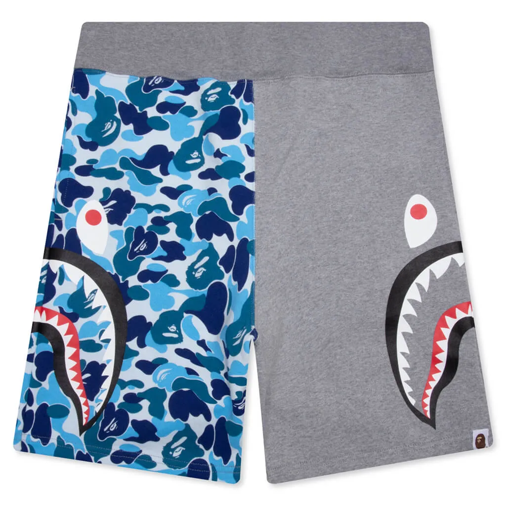 Abc Camo Side Shark Sweat Shorts - Blue