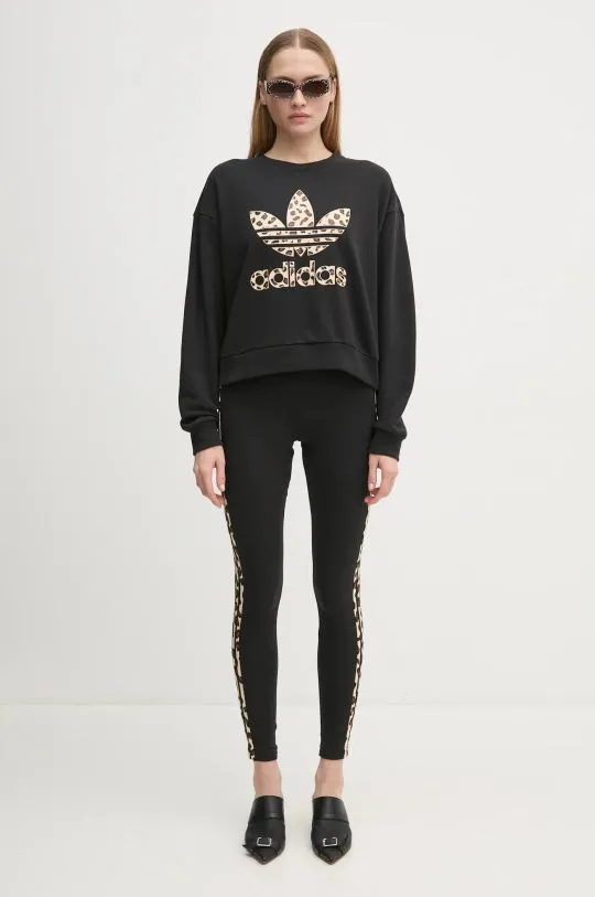 adidas Originals leggings Leopard Legging women's black color with an application IW8471