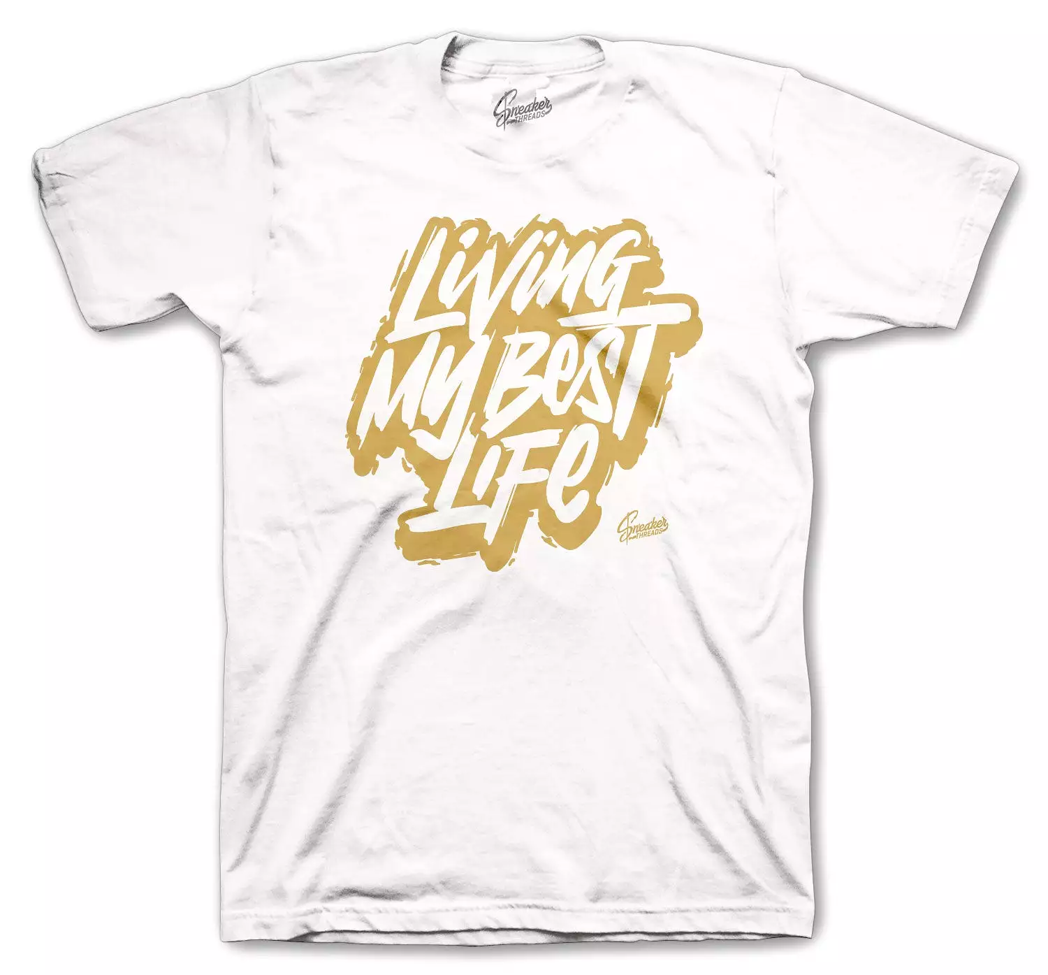 Air Max 90 Metallic Gold Shirt - Living Life - White