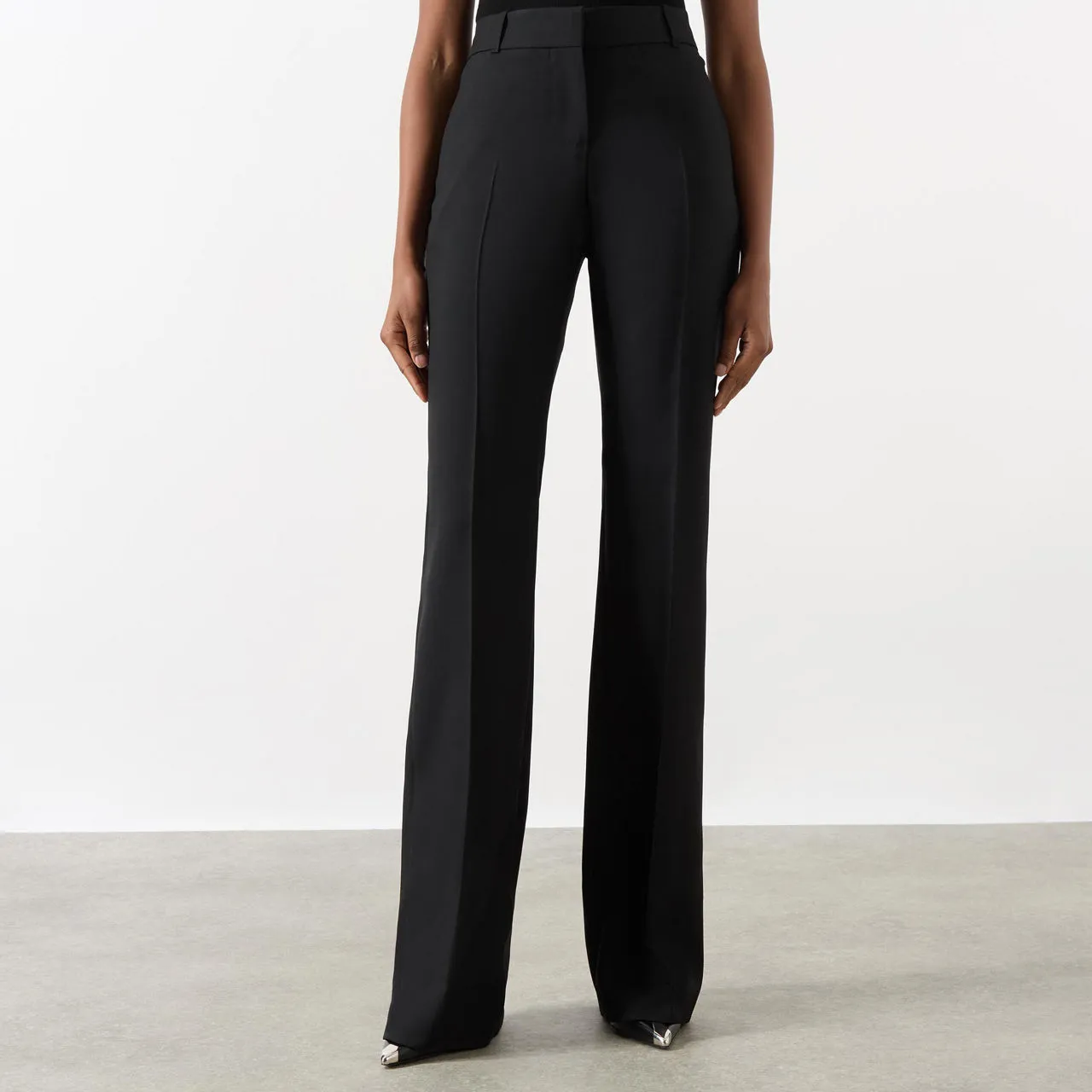 ALEXANDER MCQUEEN High-Rise Bootcut Trousers - Black