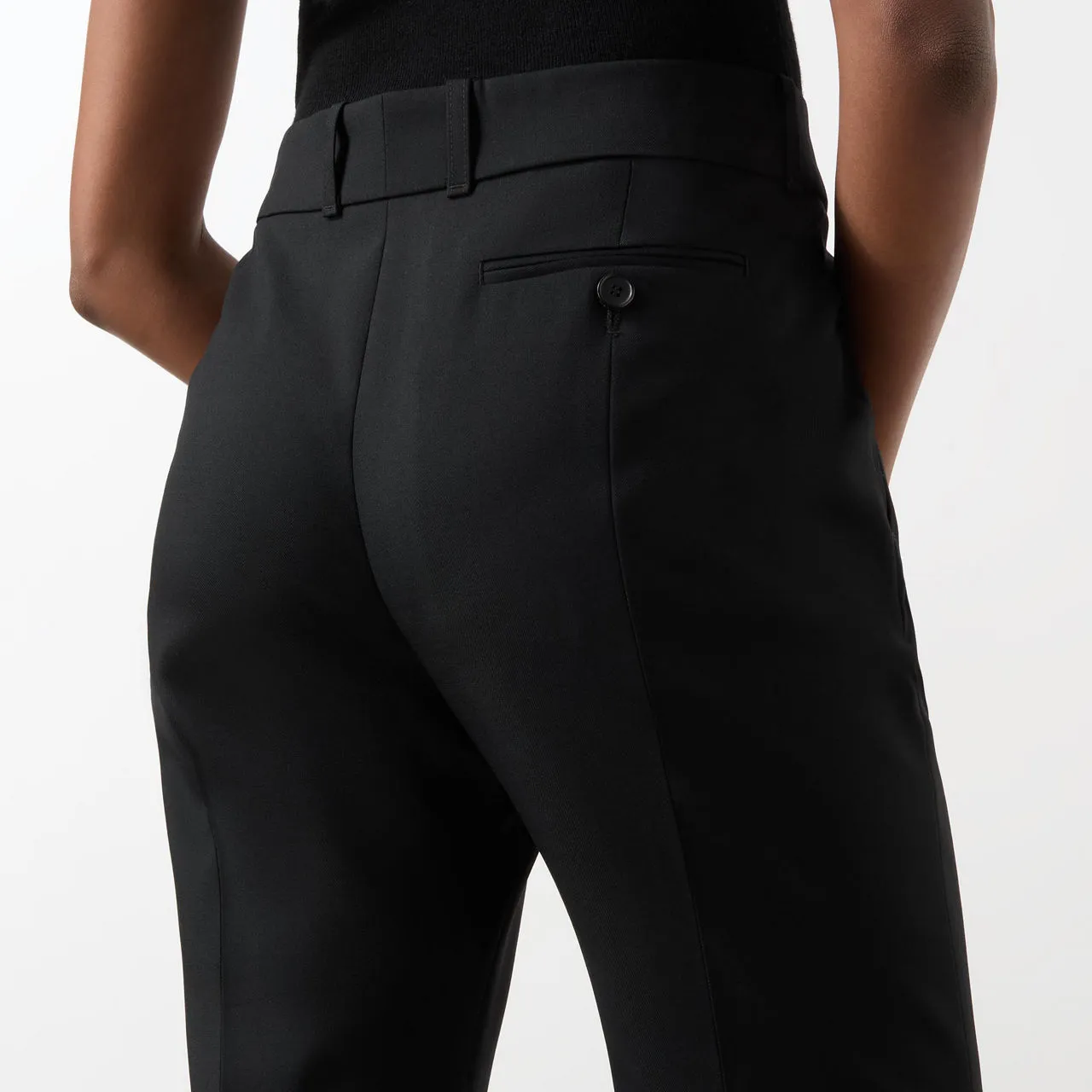 ALEXANDER MCQUEEN High-Rise Bootcut Trousers - Black