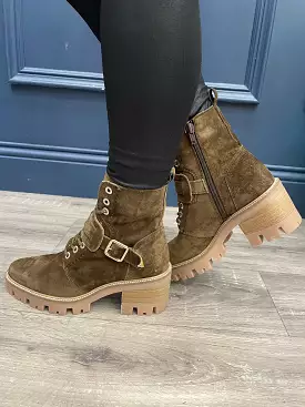 Alpe Moss Suede Block Heel Boot