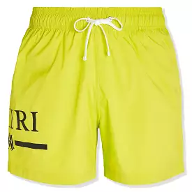 Amiri Ma Bar Logo Swim Shorts Lime