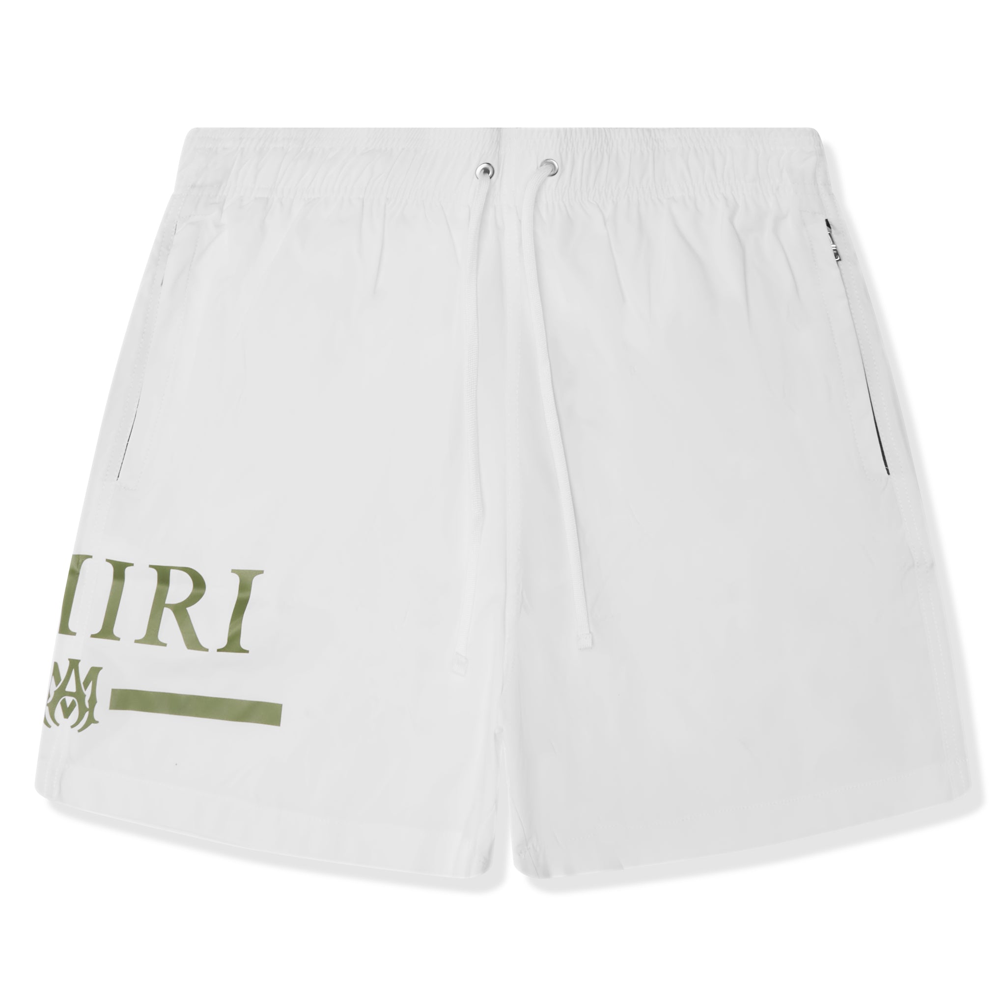 Amiri Ma Bar Logo Swim Shorts White