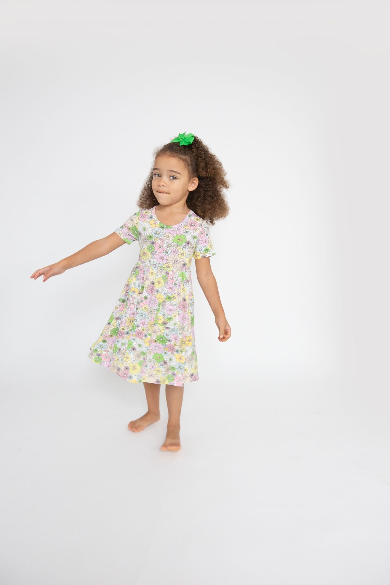 Angel Dear - Mixed Retro Floral Twirly Dress