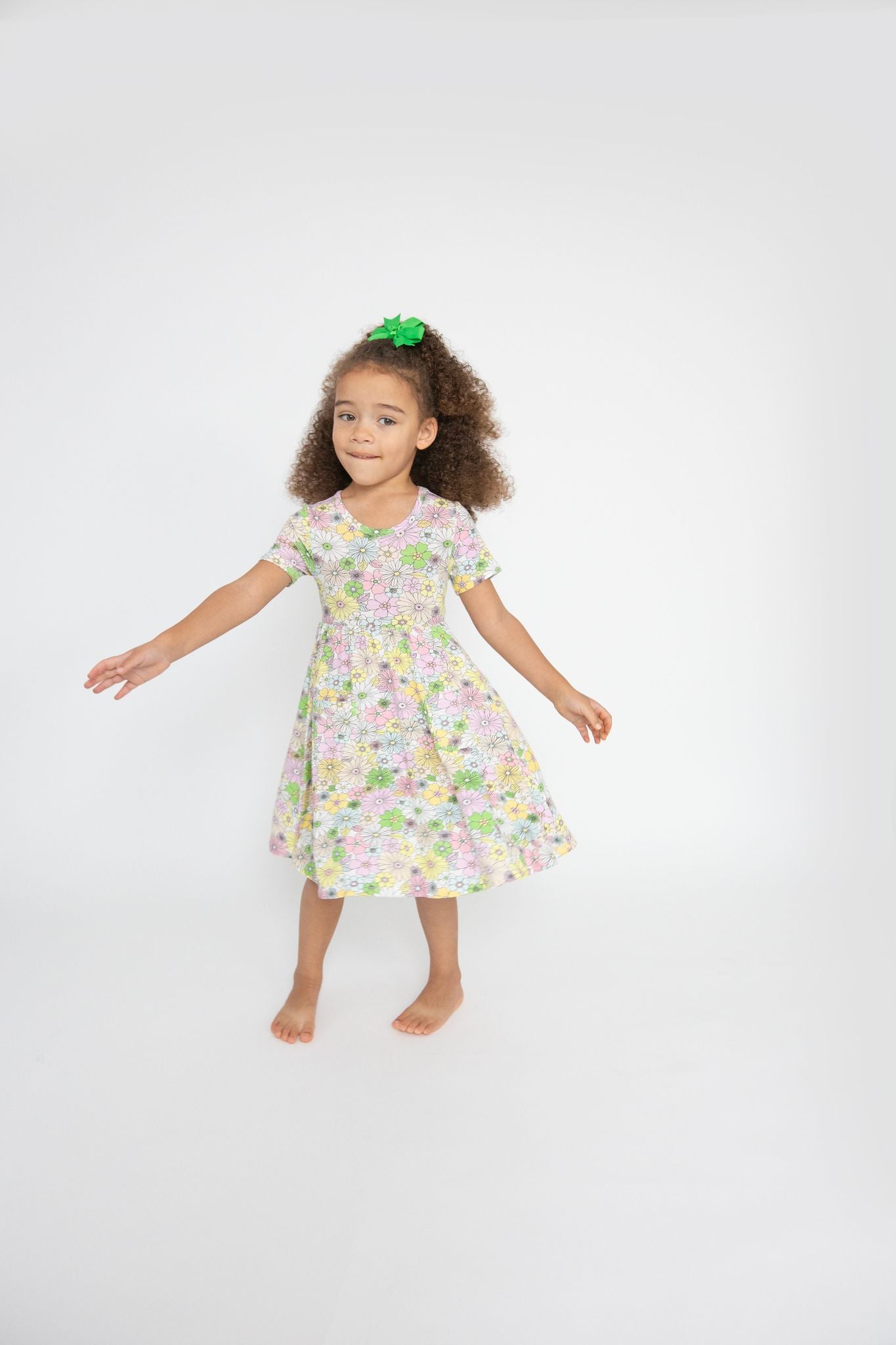 Angel Dear - Mixed Retro Floral Twirly Dress