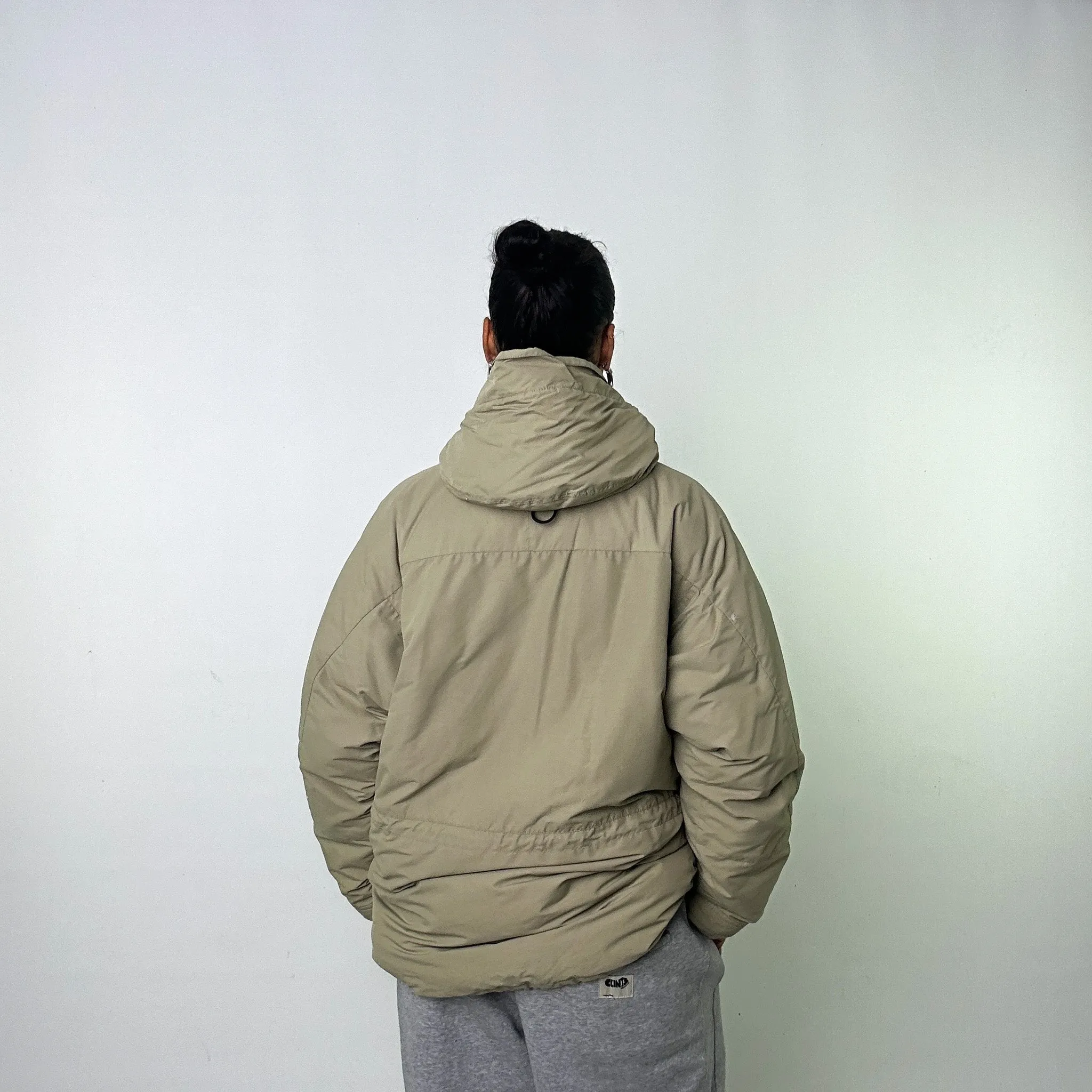 Beige Tan 90s Moncler Grenoble Puffer Jacket Coat (L)