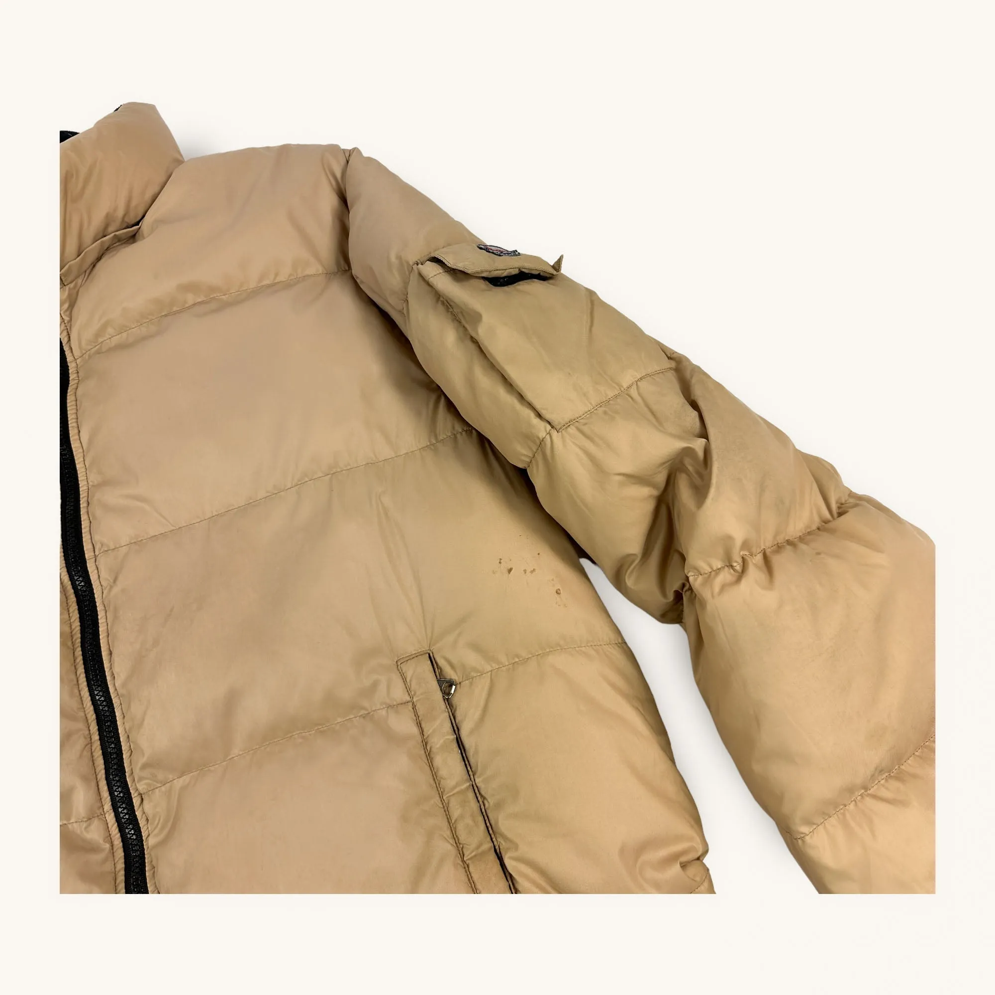 Beige Tan 90s Moncler Grenoble Puffer Jacket Coat (XXL)