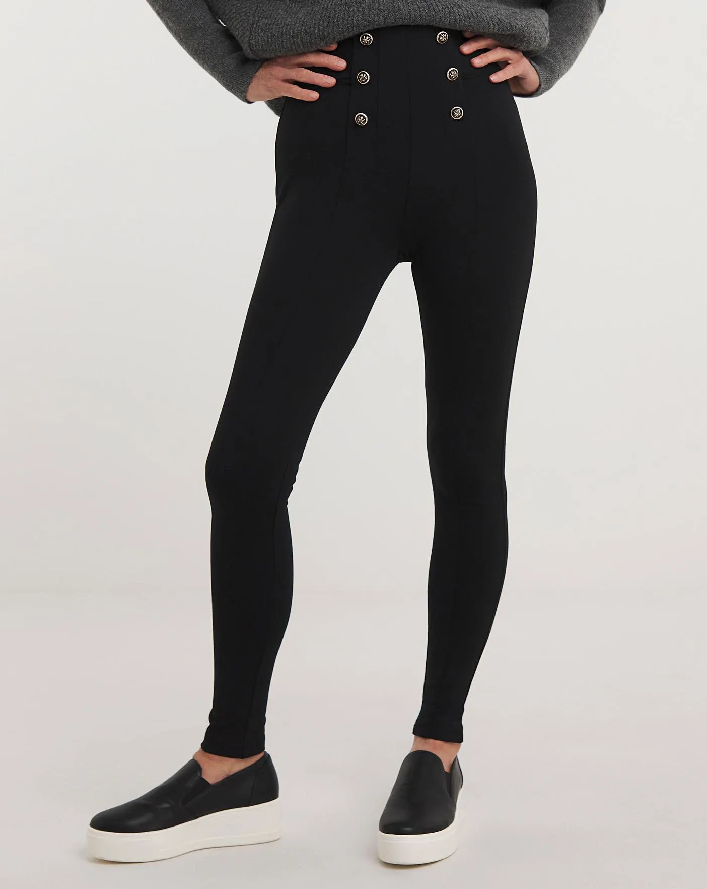 Black Military Ponte Leggings