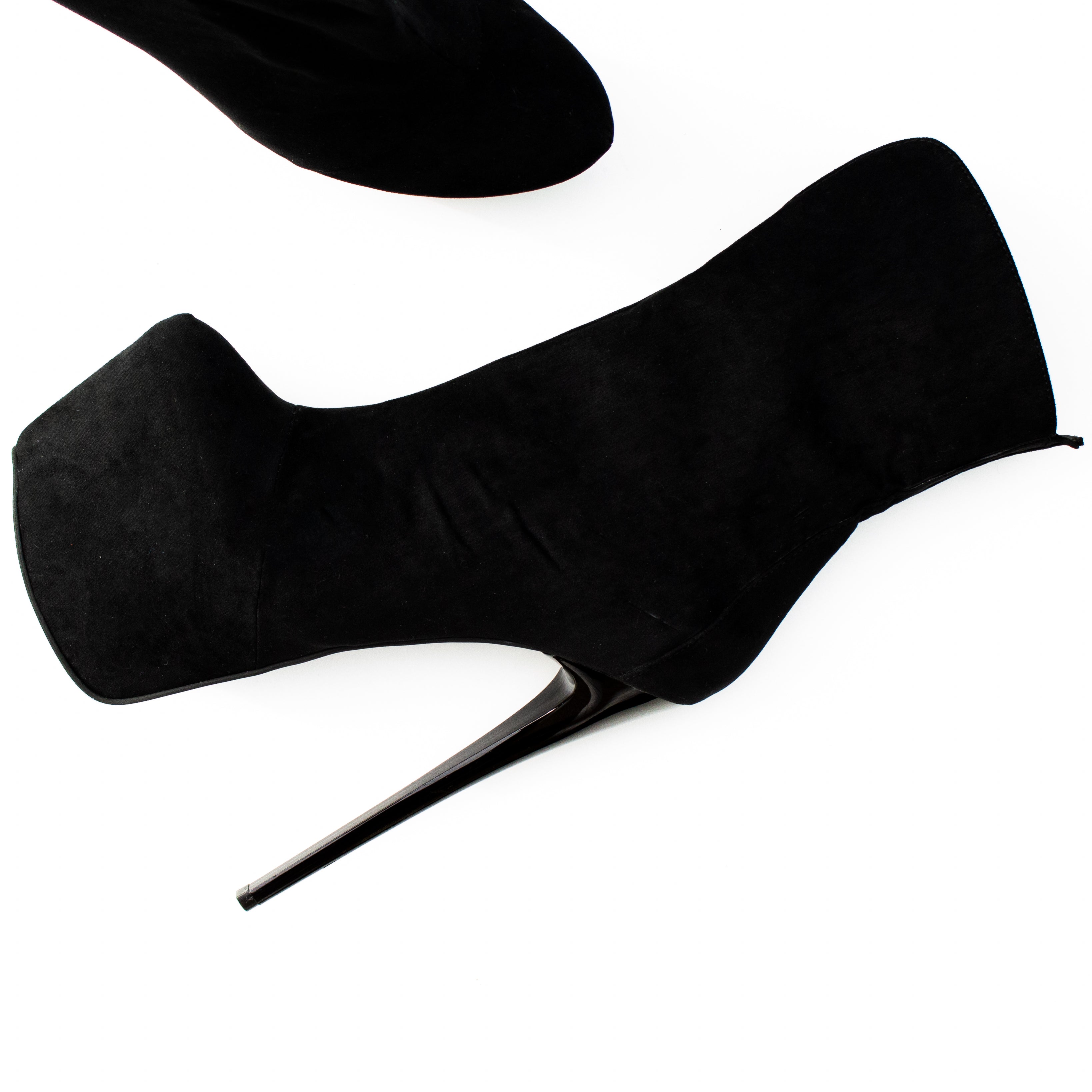 Black Suede Classic High Heel Ankle Boots