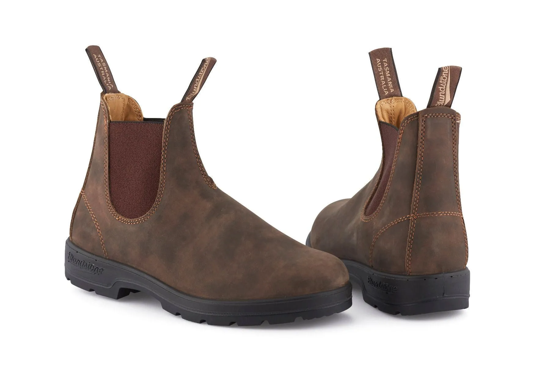 Blundstone #585 Rustic Brown Chelsea Boot with Cream