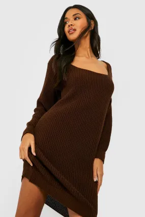 Boat Neck Fisherman Sweater Dress