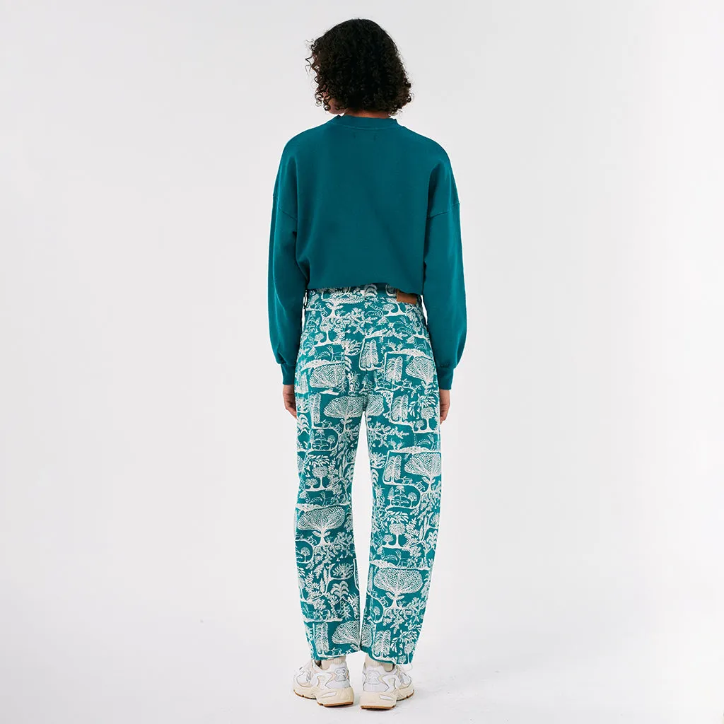 Bobo Choses Woman Tapered Pants Wonderland Print Green