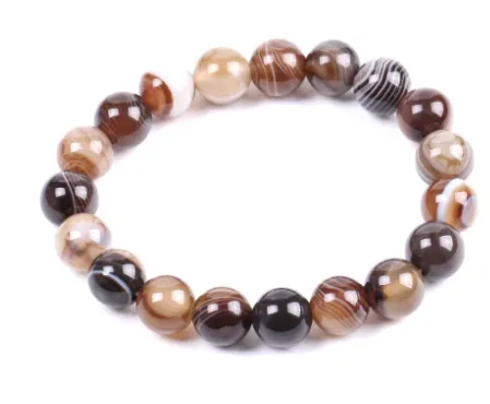 Botswana Agate stone, stretch cording, yoga, bracelet, jewelry.