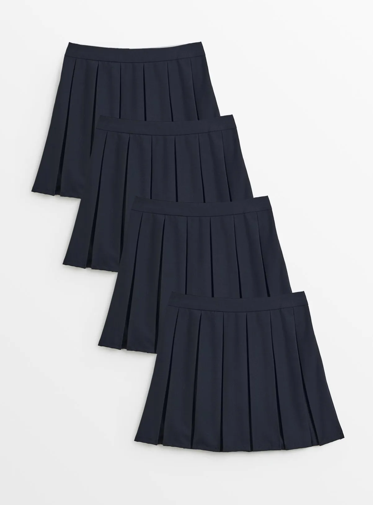 Buy Navy Permanent Pleat Skirts 4 Pack 11 years | Skirts and shorts | Tu