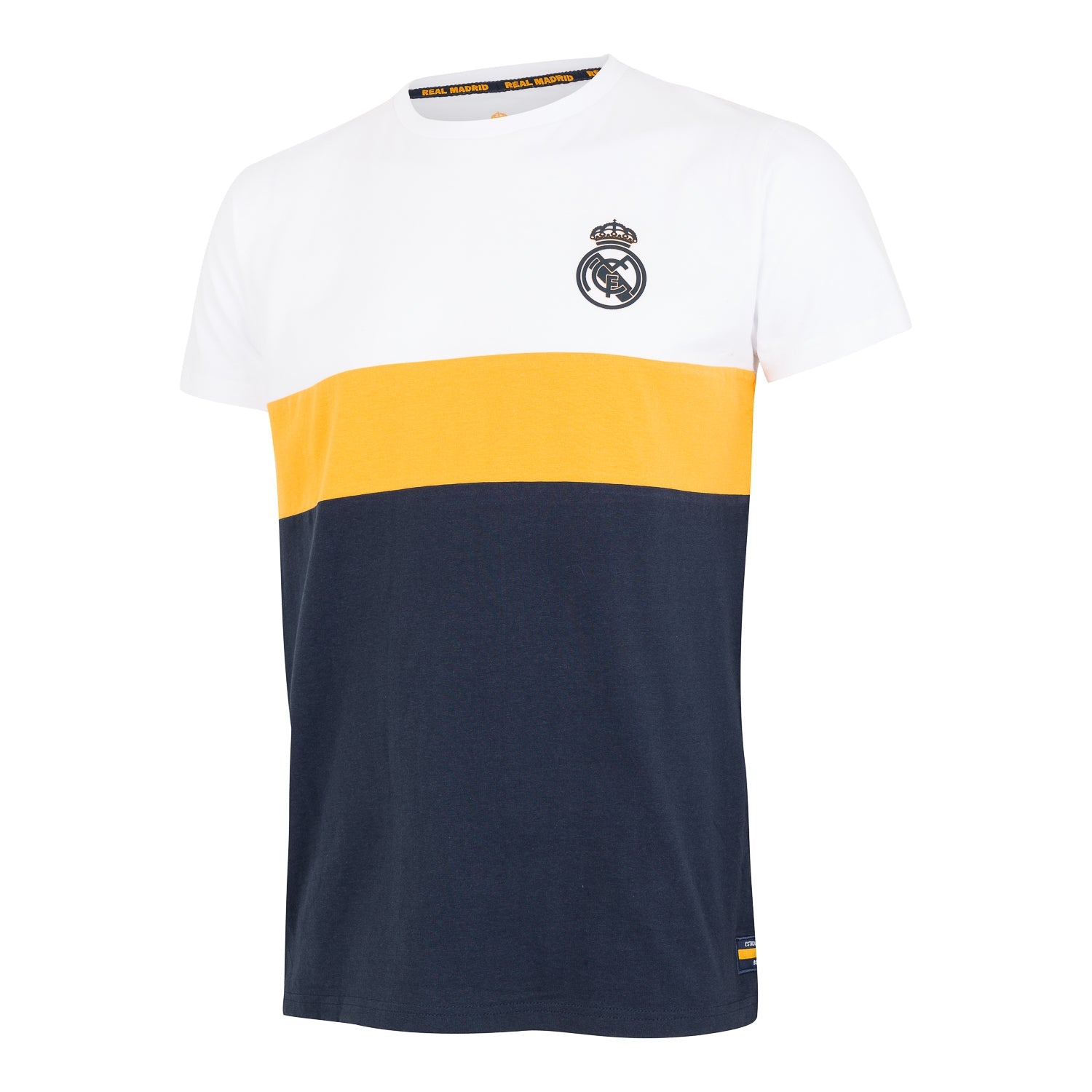 Camiseta Hombre Tricolor Bernabéu Azul Marino Blanca