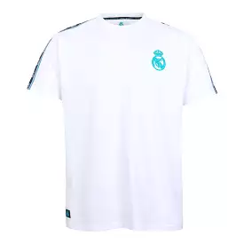 Camiseta Madrid Sky Cinta Escudo Hombre Blanco