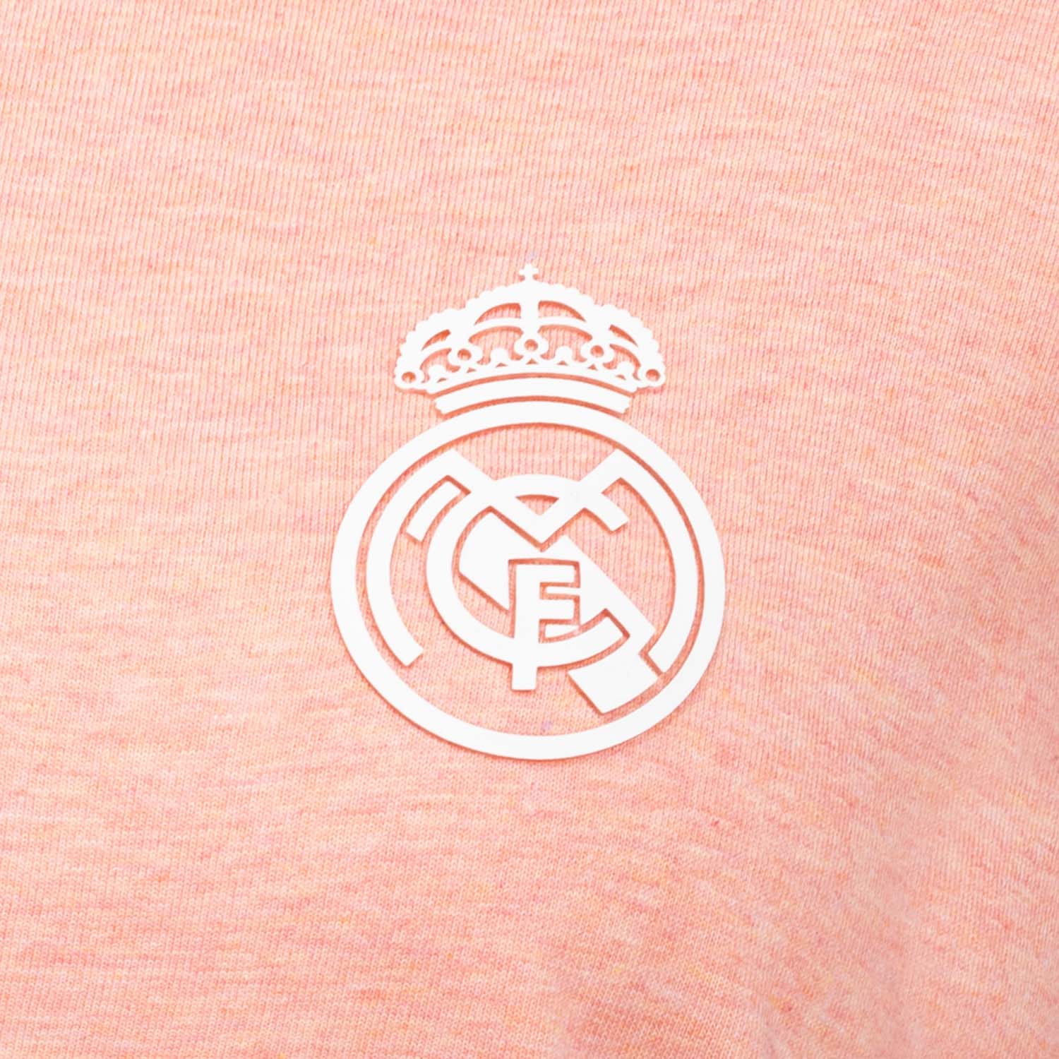 Camiseta Mujer ECO Essentials Real Madrid Escudo Monocolor Rosa