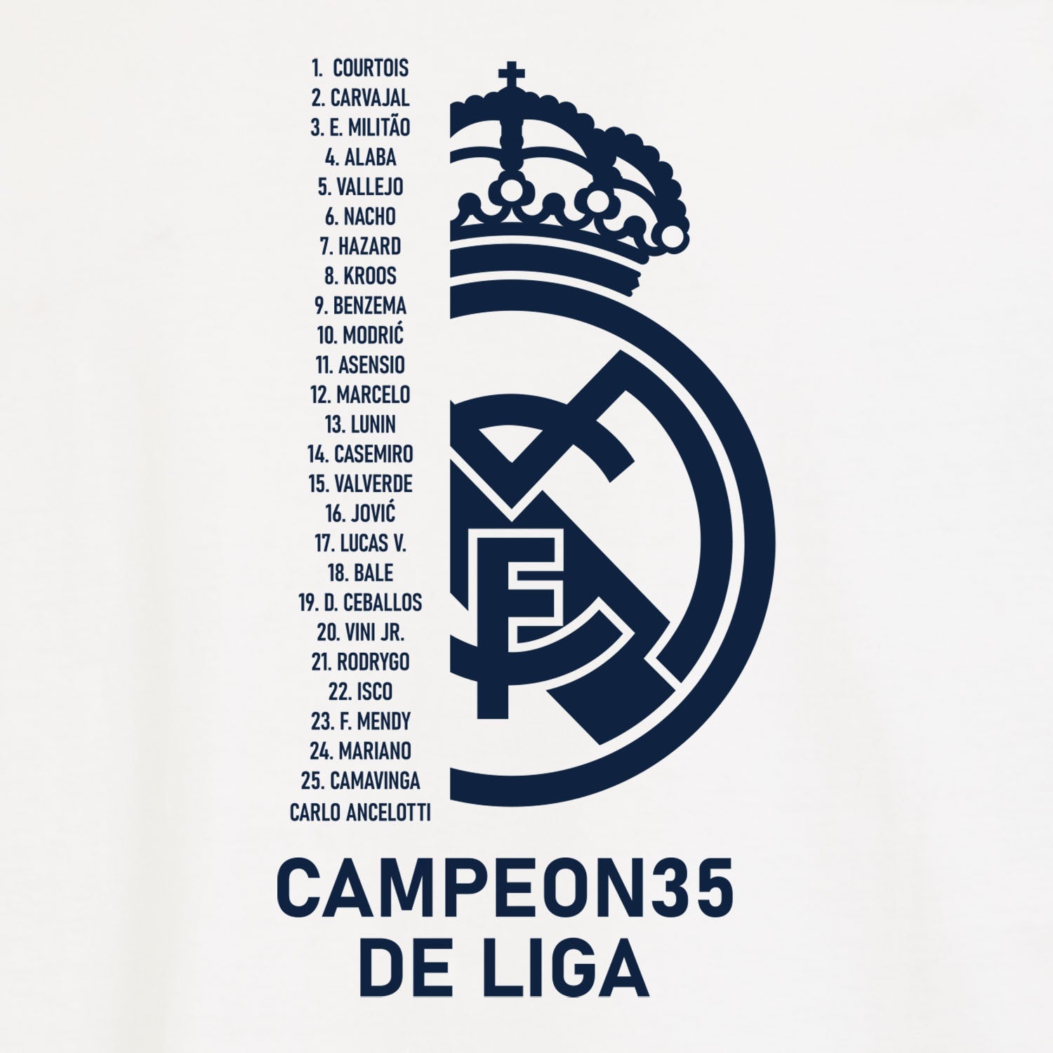 Camiseta Niños Campeóns 35 Blanca