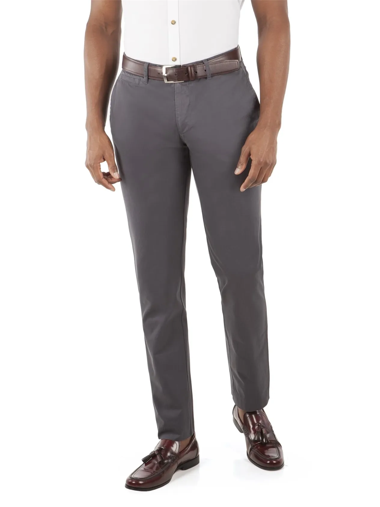 Charcoal Cotton Chinos