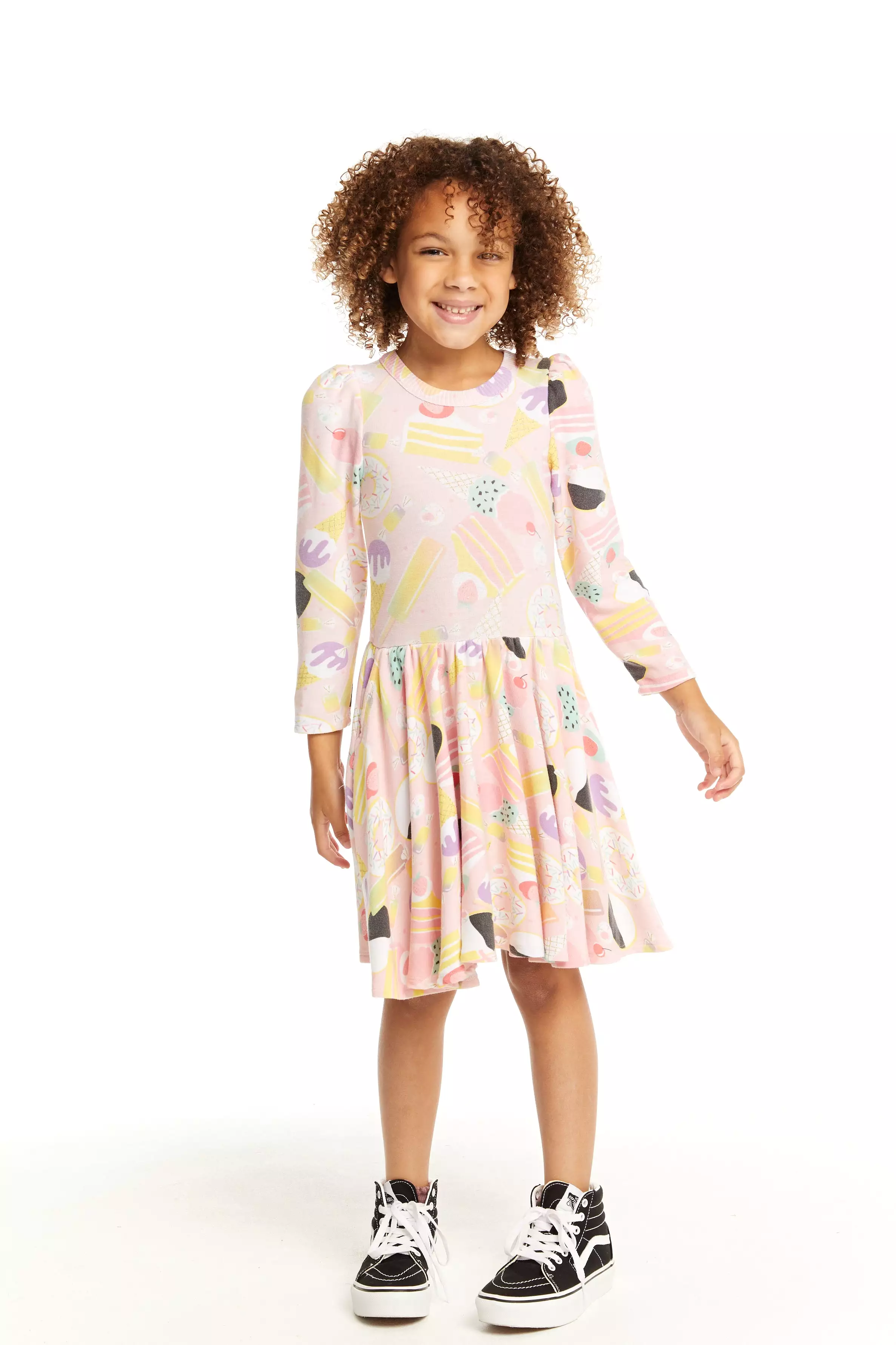 Chaser Sweet Treats L/S Puff Sleeve Twirl Dress