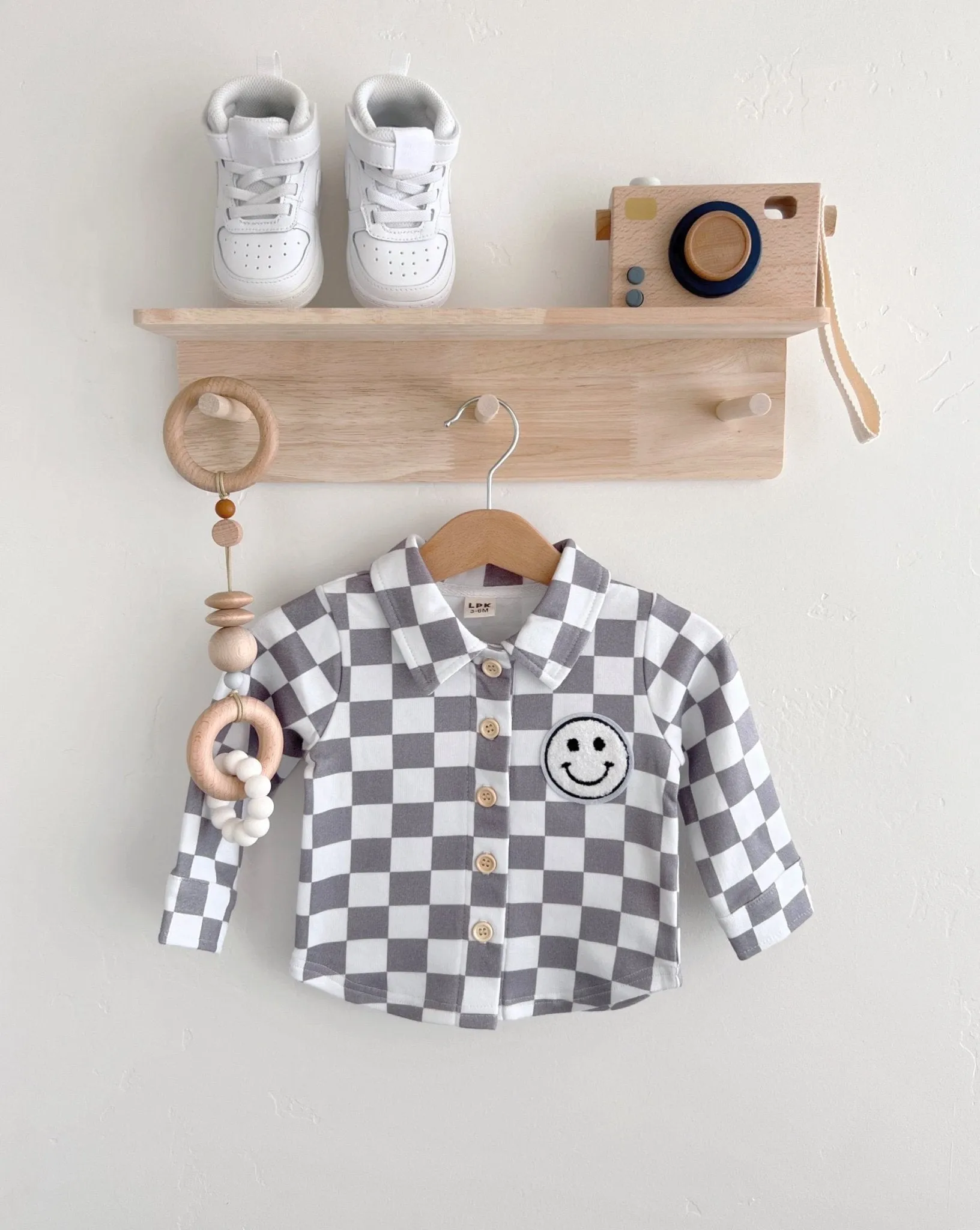 Checkered Smiley Shacket