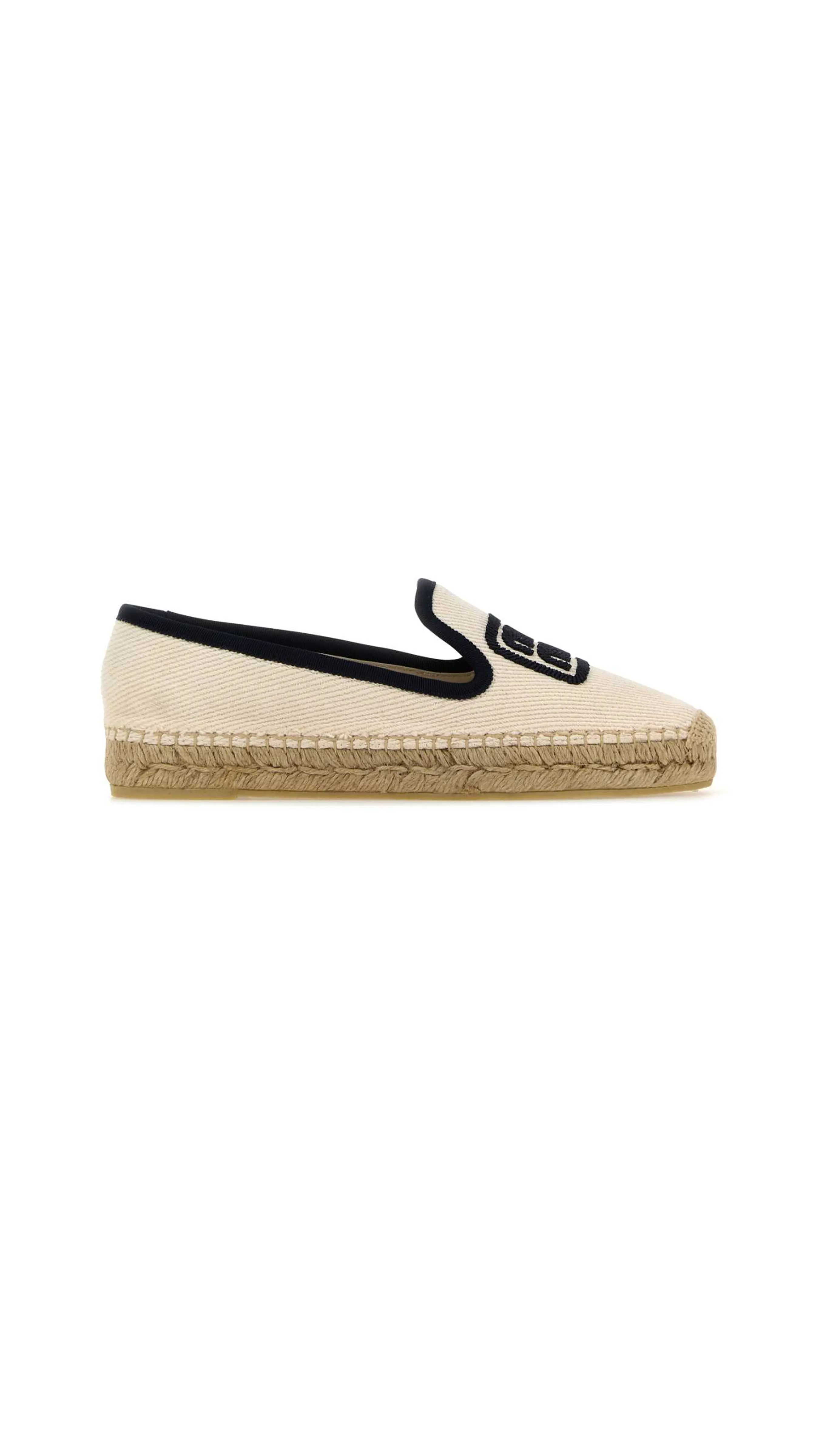 Cotton Drill Espadrilles - Black