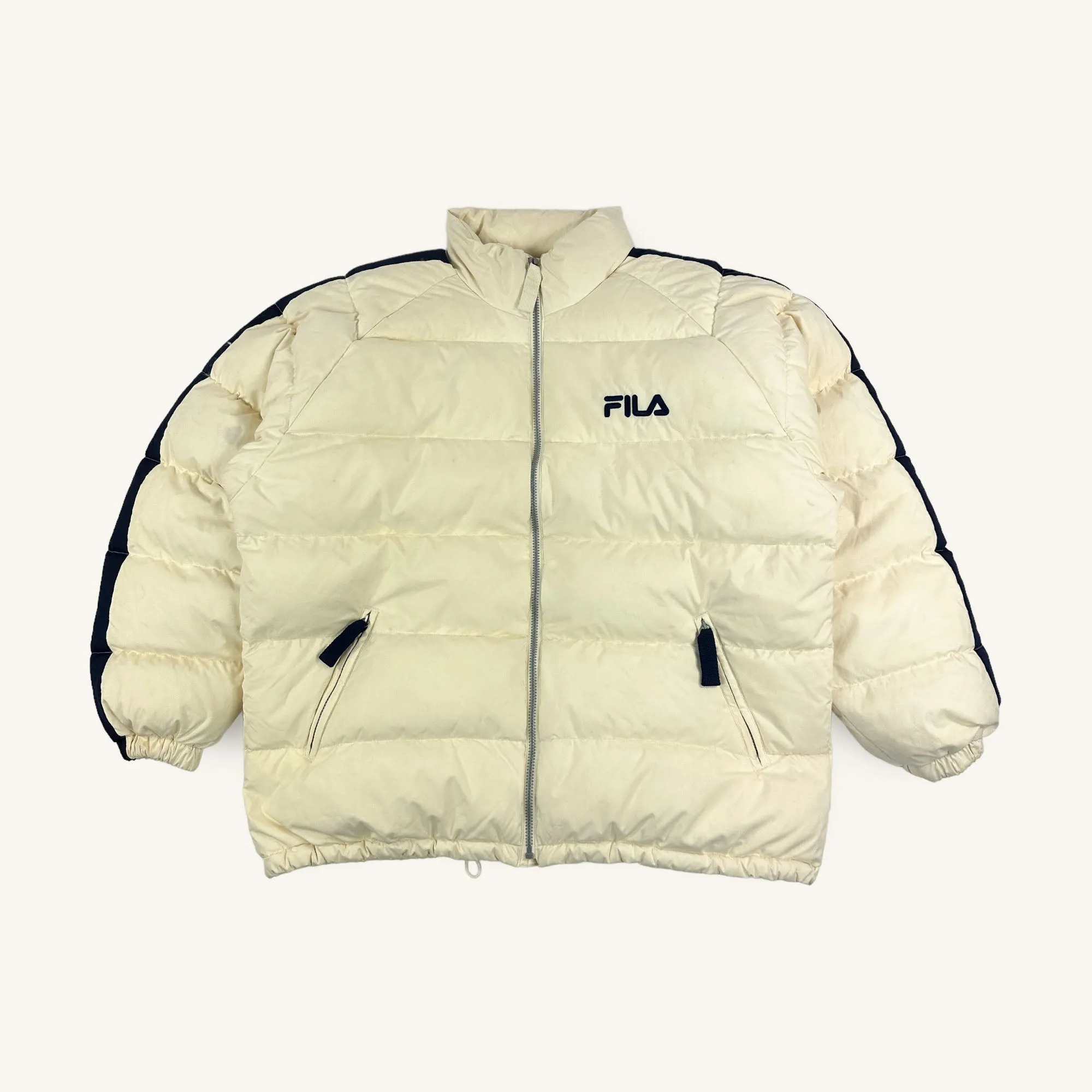 Cream 90s FILA Puffer Jacket Coat (XL)