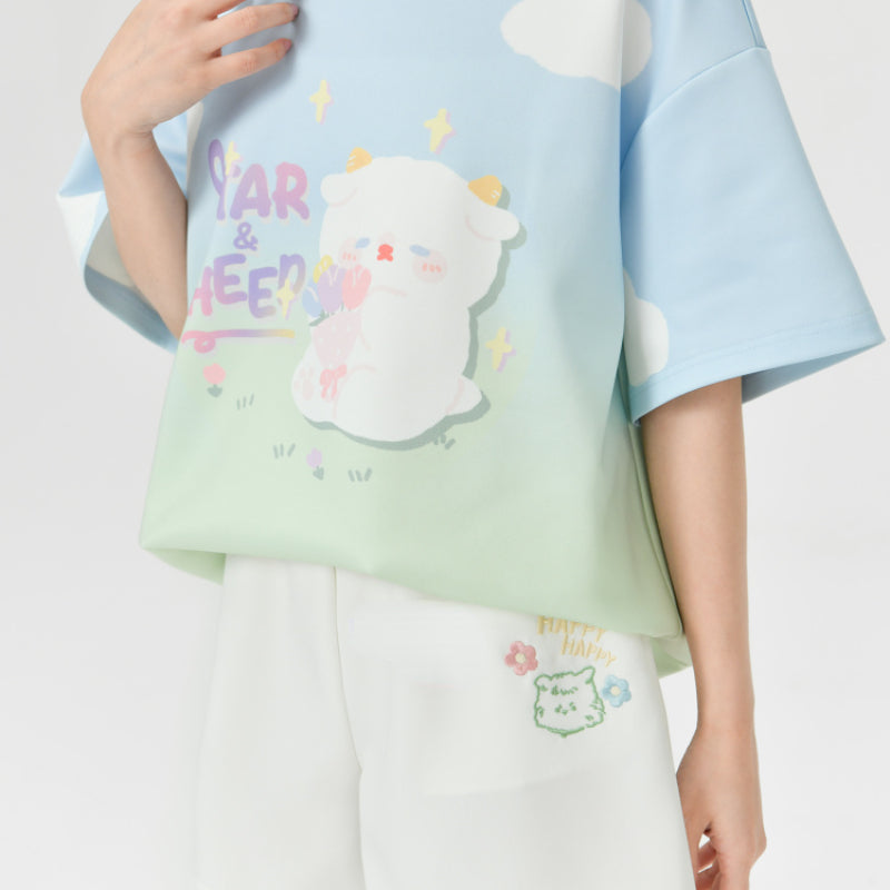 Cute Spring White Bear Shorts MK19174