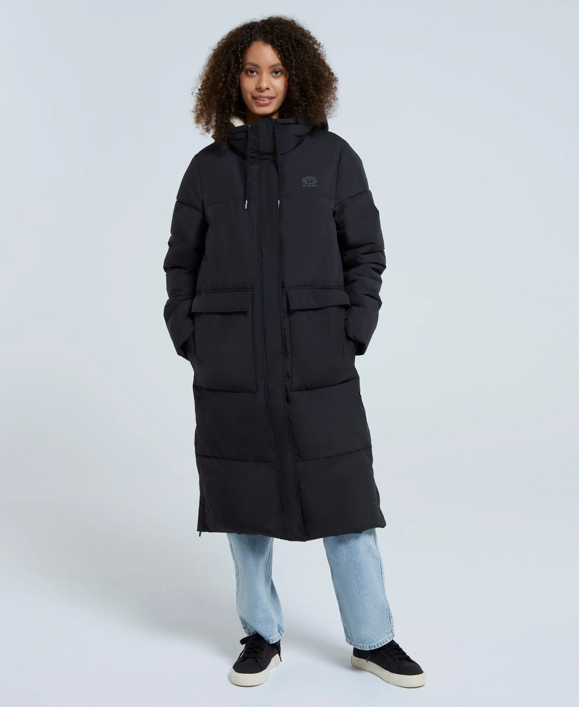 Dawlish Womens Longline Coat - Black