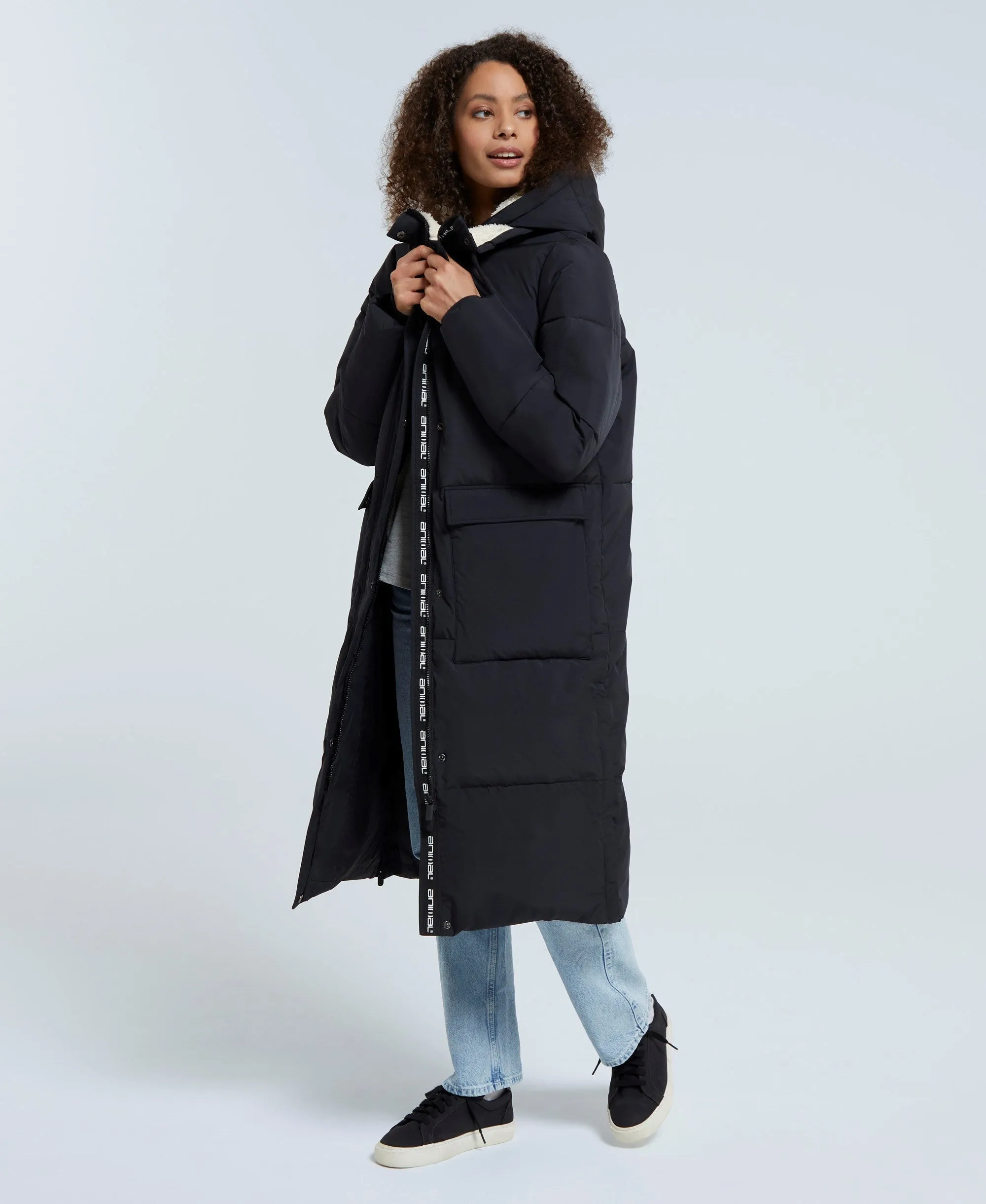 Dawlish Womens Longline Coat - Black