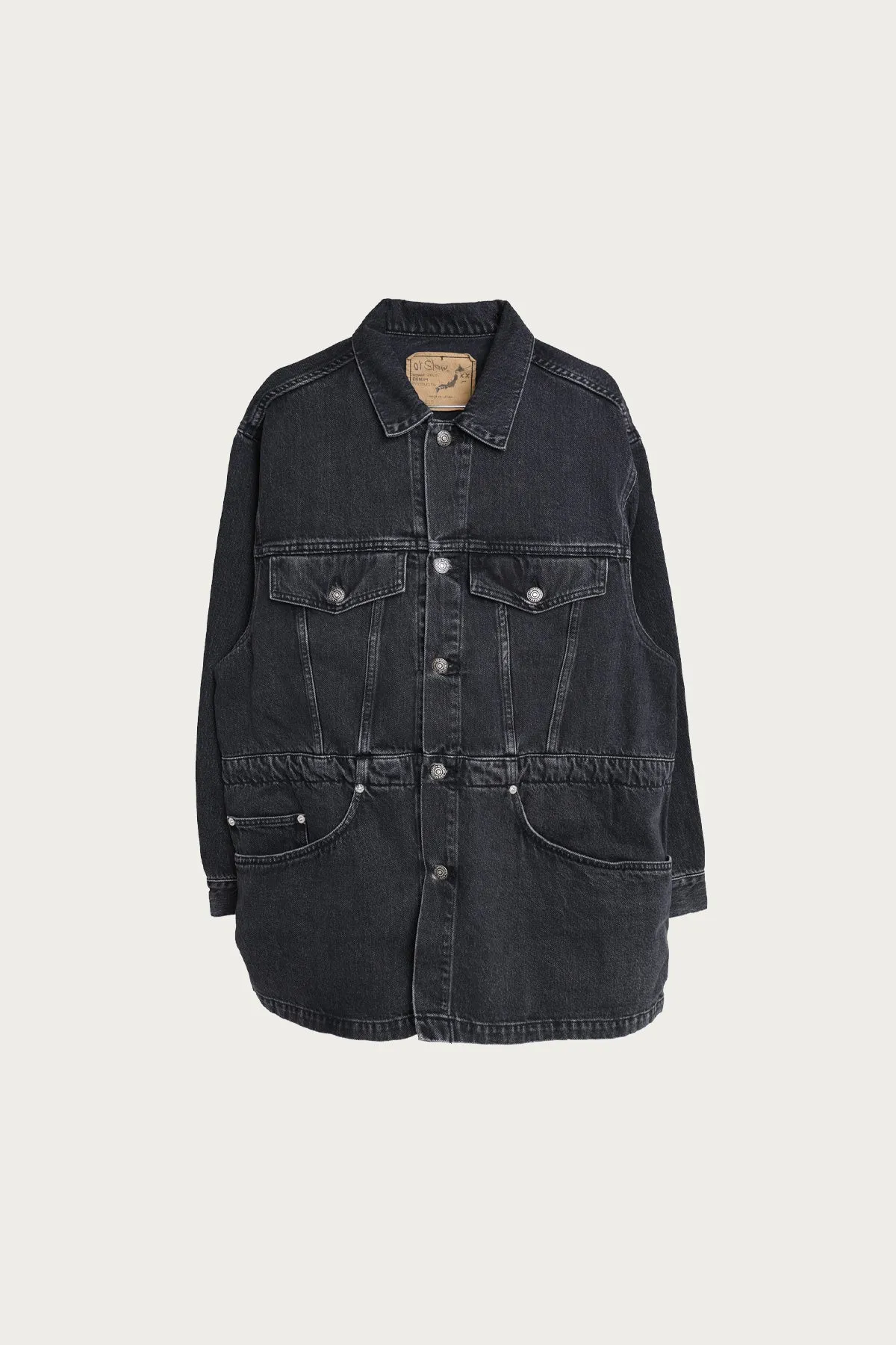 Denim Half Coat - Black Denim Stone