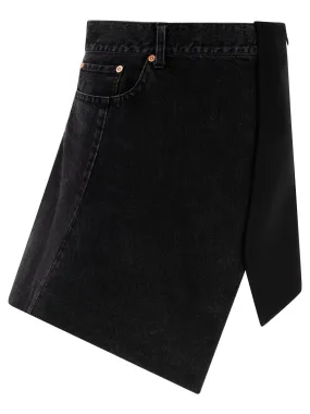 Denim X Wool Melton Skirts Black