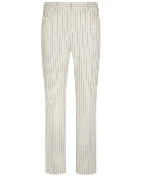 Ecru and Black Stripe Tailored Pant