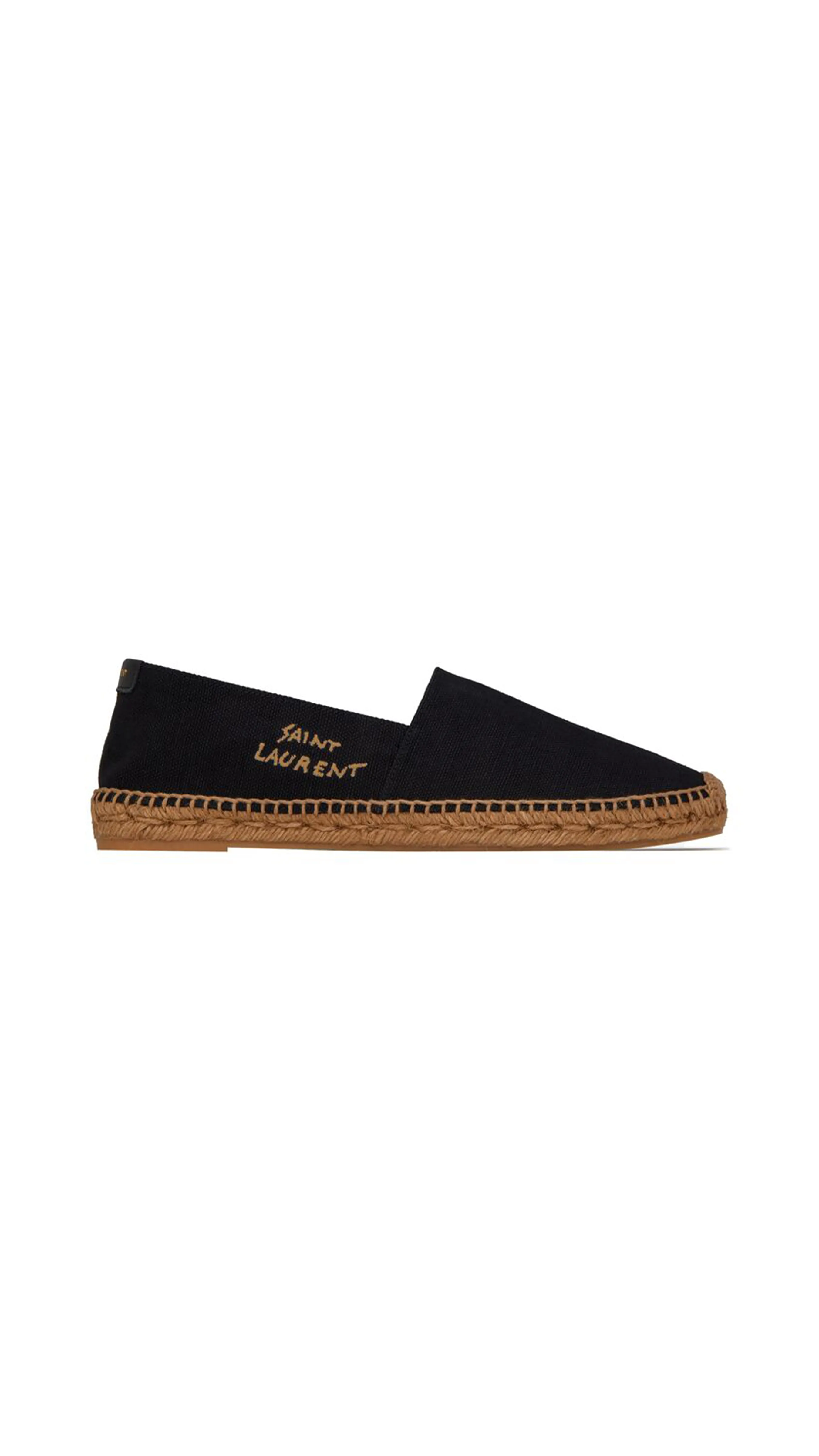 Embroidered Espadrilles in Canvas - Black