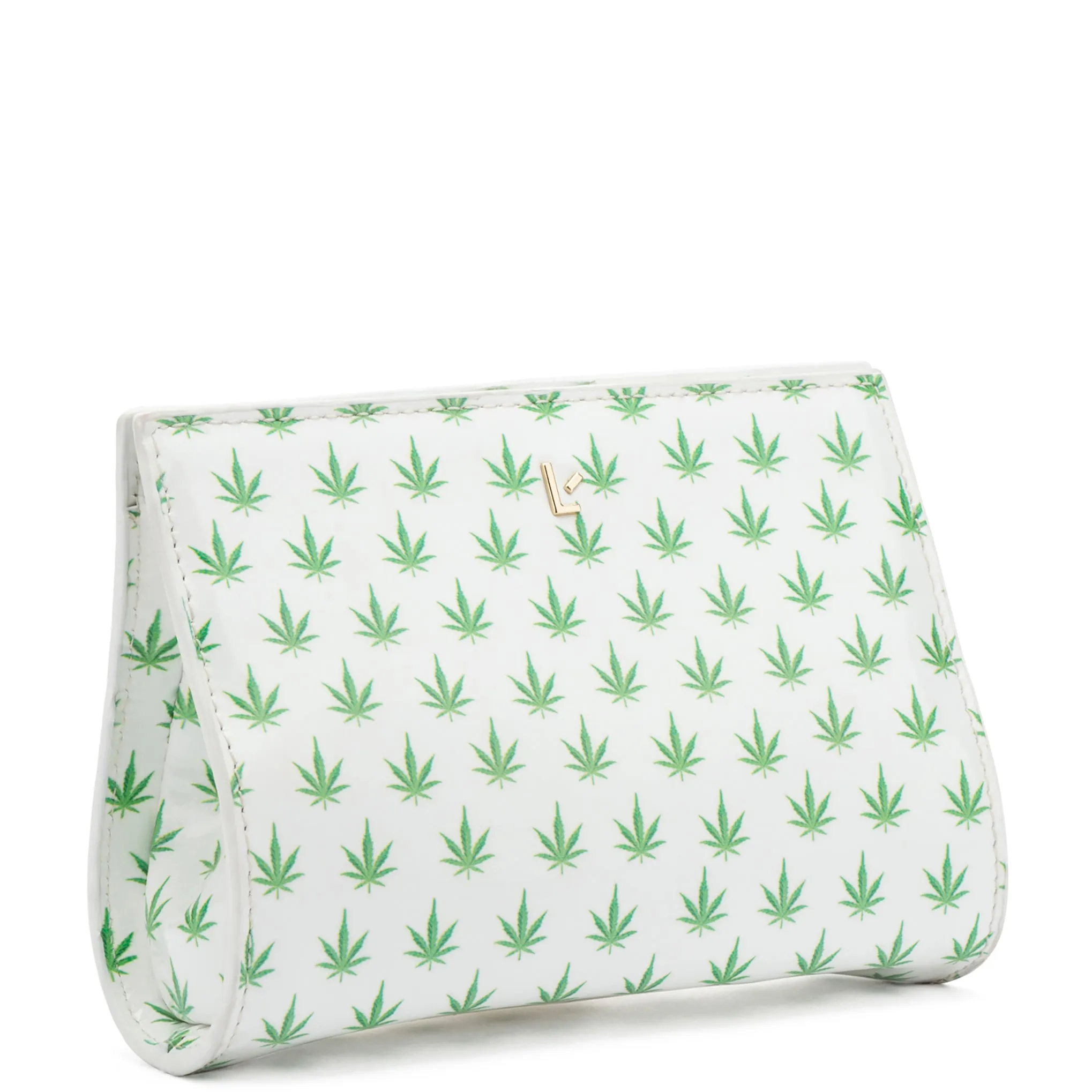 Erin Clutch In White Leaf Patent Leather