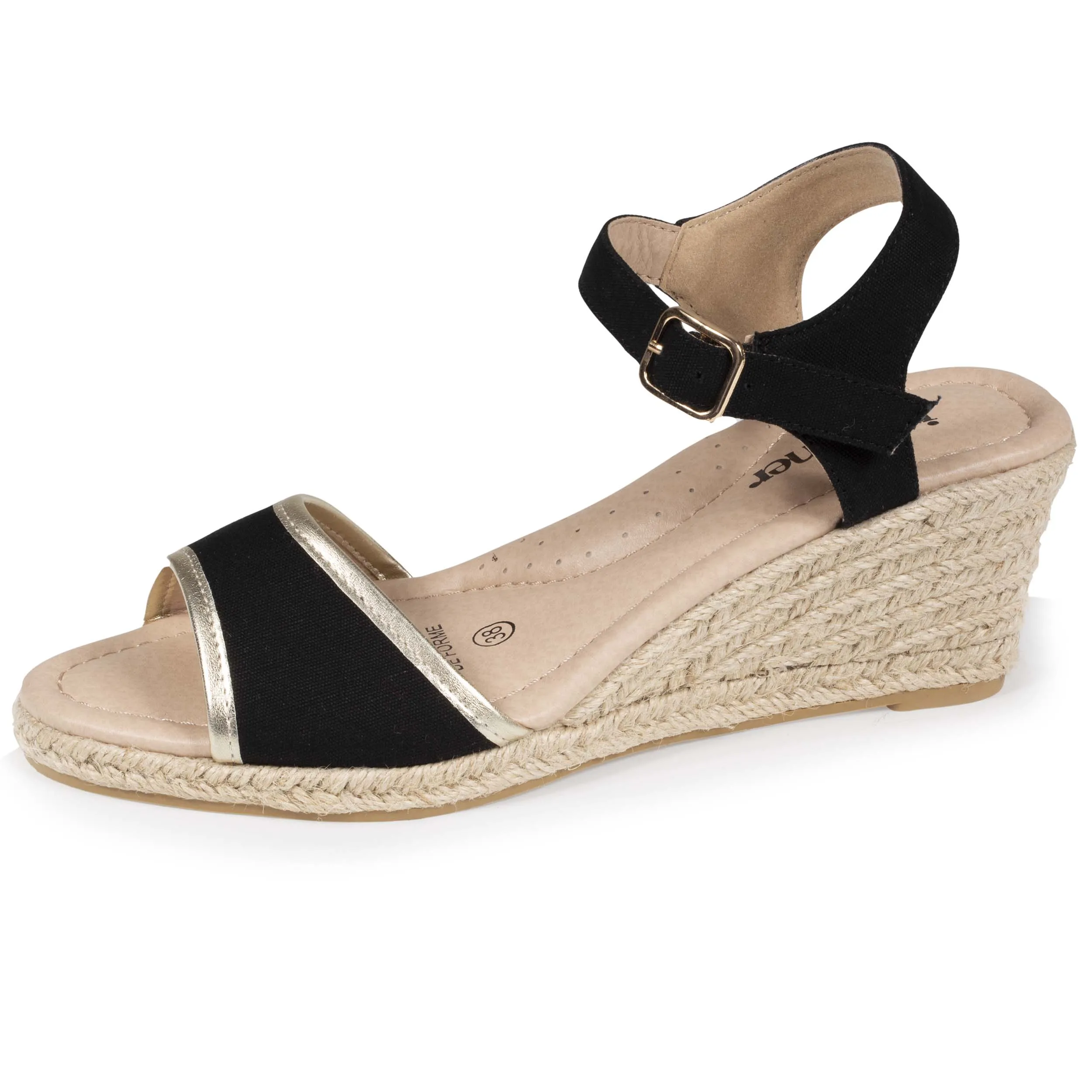 Espadrilles Femme détail doré talon