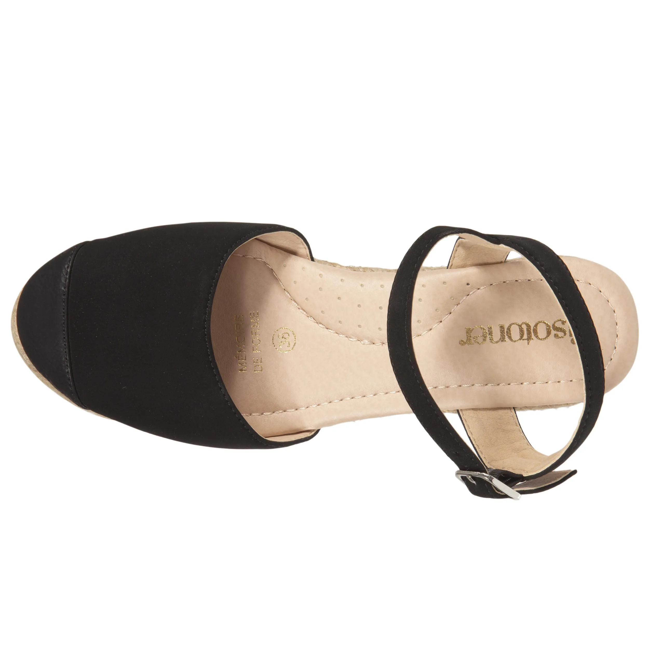 Espadrilles fermées Femme talon Noir