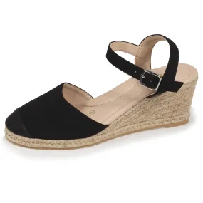 Espadrilles fermées Femme talon Noir